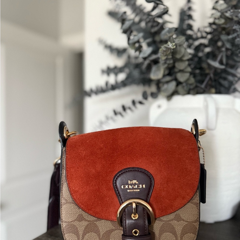 Coach Crossbody Bag in Tan and Red